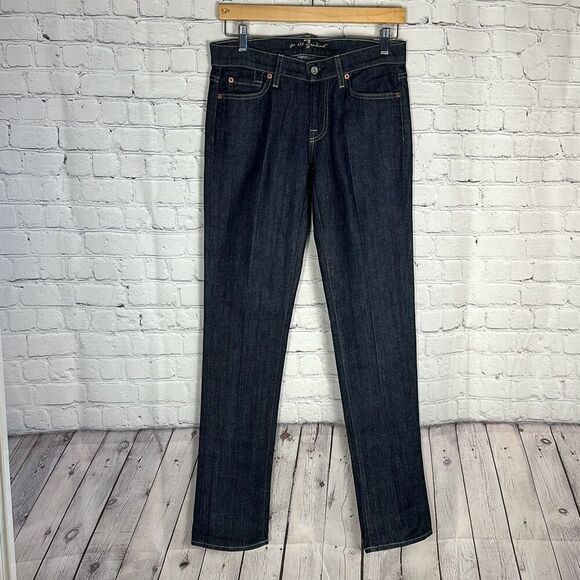 7FAM 7 For All Mankind Dark Wash Blue Denim Roxy Skinny Jeans Women's Size 28 - Picture 1 of 9